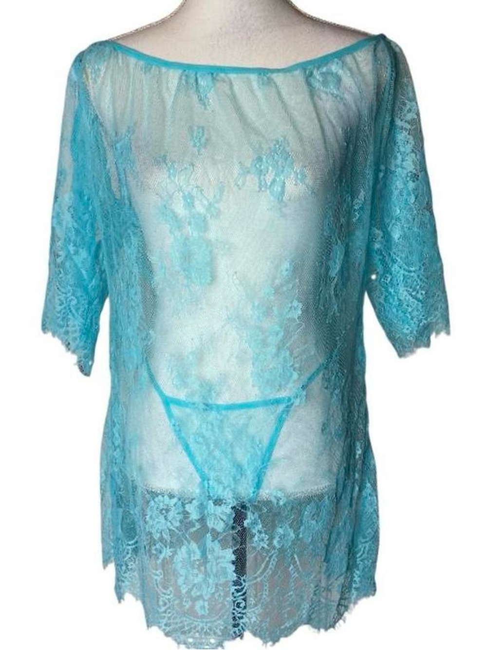 Sheer Lace Chemise Nightgown
